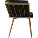 Caily Gold Dining Armchair in Abbington Black